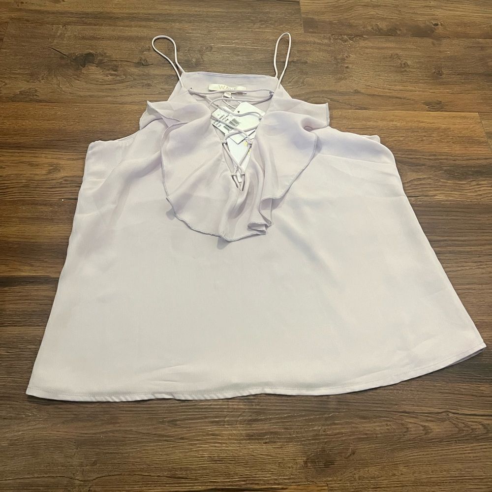WAYF Lilac Ruffle Blouse  - Picture 4 of 8